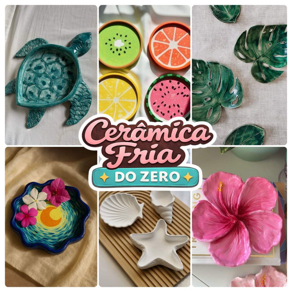 Colagem de peças de cerâmica fria